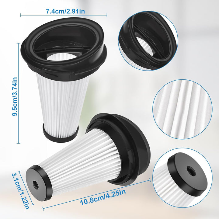 6 Stück Ersatzfilter für Grundig VCH9929L VCH9930 VCH9931 VCH9932 2 in 1 Akku-und Handstaubsauger,He