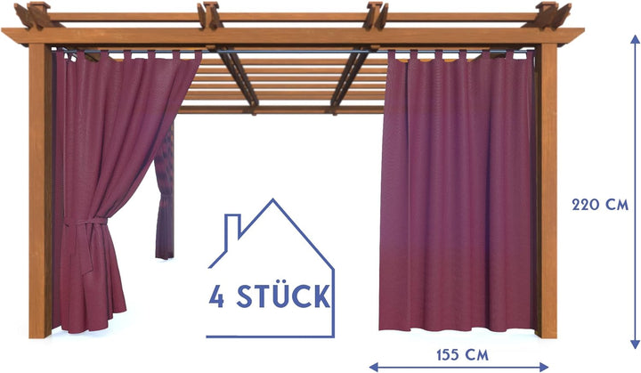 HOME DEKO Terrassenvorhang, Wasserdichter Gartenvorhang für Terrasse, Balkon, Pergola & Pavillon, Sc