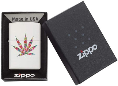 Zippo FLORAL Weed DESIGN-214-Zippo Collection 2019-60004288-46,95 €, Silber, smal