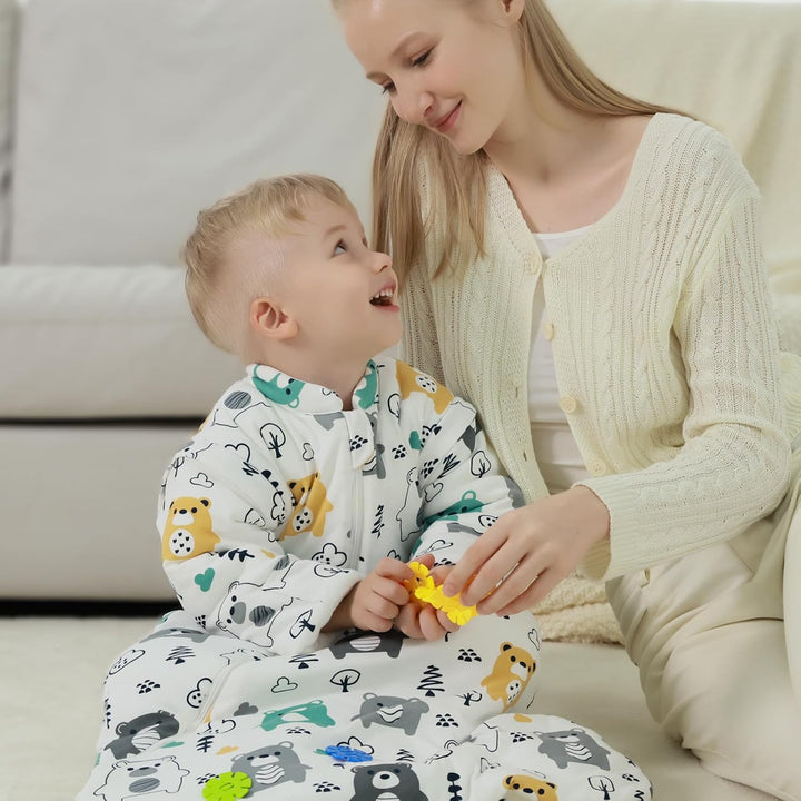 Baby Schlafsack 3.5 Tog Winter Langarm von Geburt bis 4 Jahre alt | 100% Baumwolle ,Abnehmbare Ärmel
