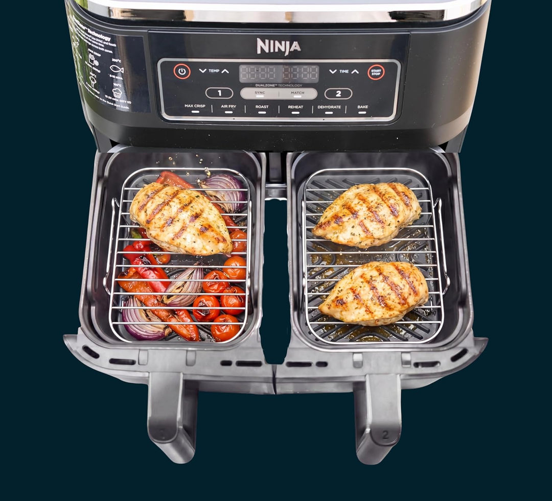 AirFlow Pro™ Ninja Airfryer AF200EU Zubehör 7,6L | 2 Silikonformen + 2 Edelstahl Grillrost Einsätze