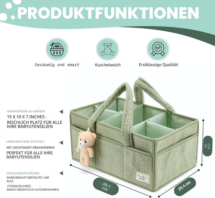 PeraBella Baby-Windel-Caddy Organizer für Wickeltisch, Baby-Aufbewahrungskorb für Windeln und Feucht