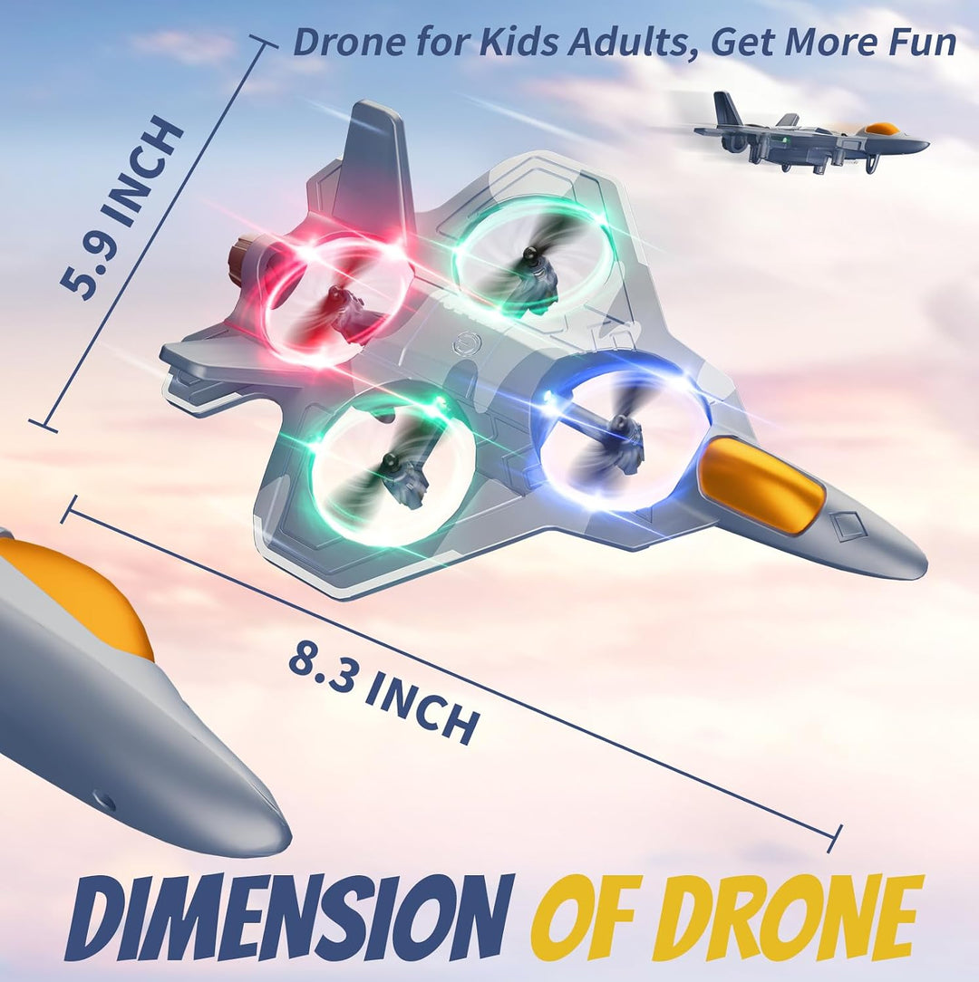 4DRC V50 RC Flugzeug,2 Startmodi, Lichter, 360° Flip, Headless-Modus, 3 Geschwind, 2 Batterien, 2,4