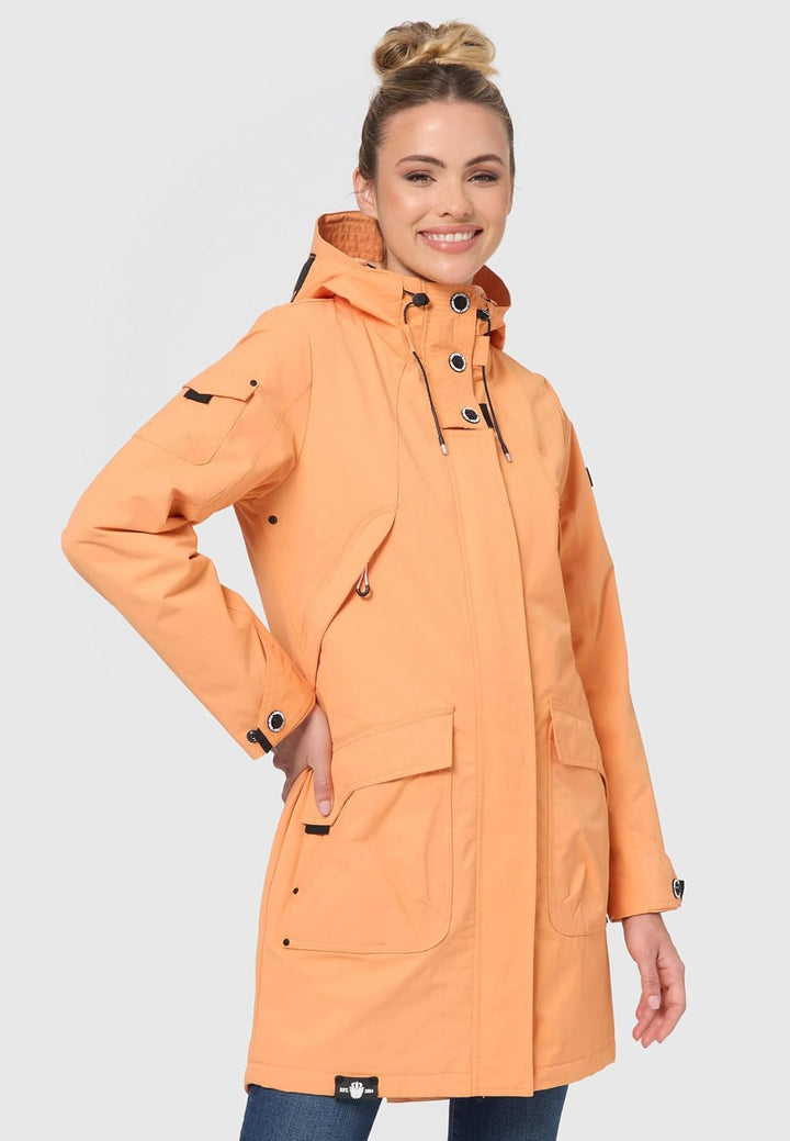 Navahoo Damen Übergangsjacke leichte Jacke mit Kapuze Pfefferschote XS-3XL XS Apricot Sorbet, XS Apr