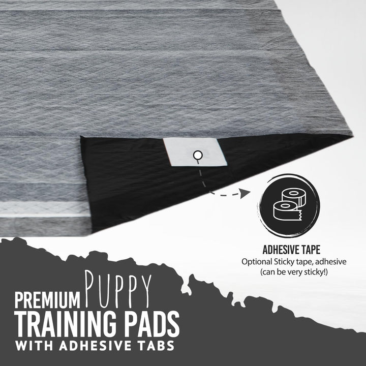 Bulldoglogy Welpen-Pads mit Klebeband, Carbonschwarz, gross, anthrazit, für das Training von Hunden,