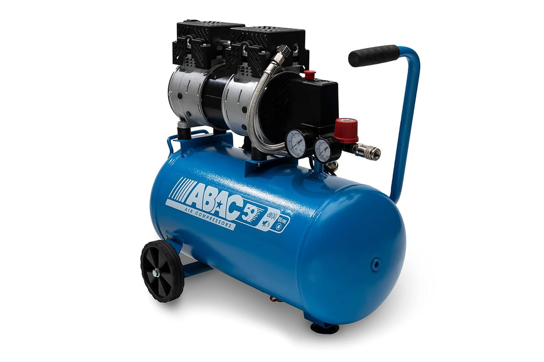 ABAC Geräuscharmer Luftkompressor EASE-AIR 24, Ölfreier Luftkompressor, Maximaler Druck 8 Bar, Leist