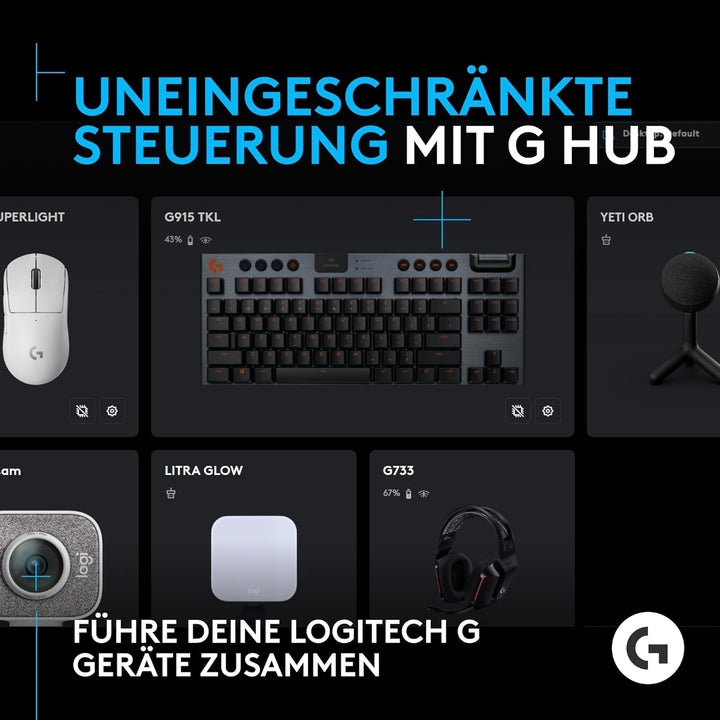 Logitech G Yeti Orb Gaming-Kondensatormikrofon mit RGB und LIGHTSYNC, USB-Mikrofon zum Streaming, Ni