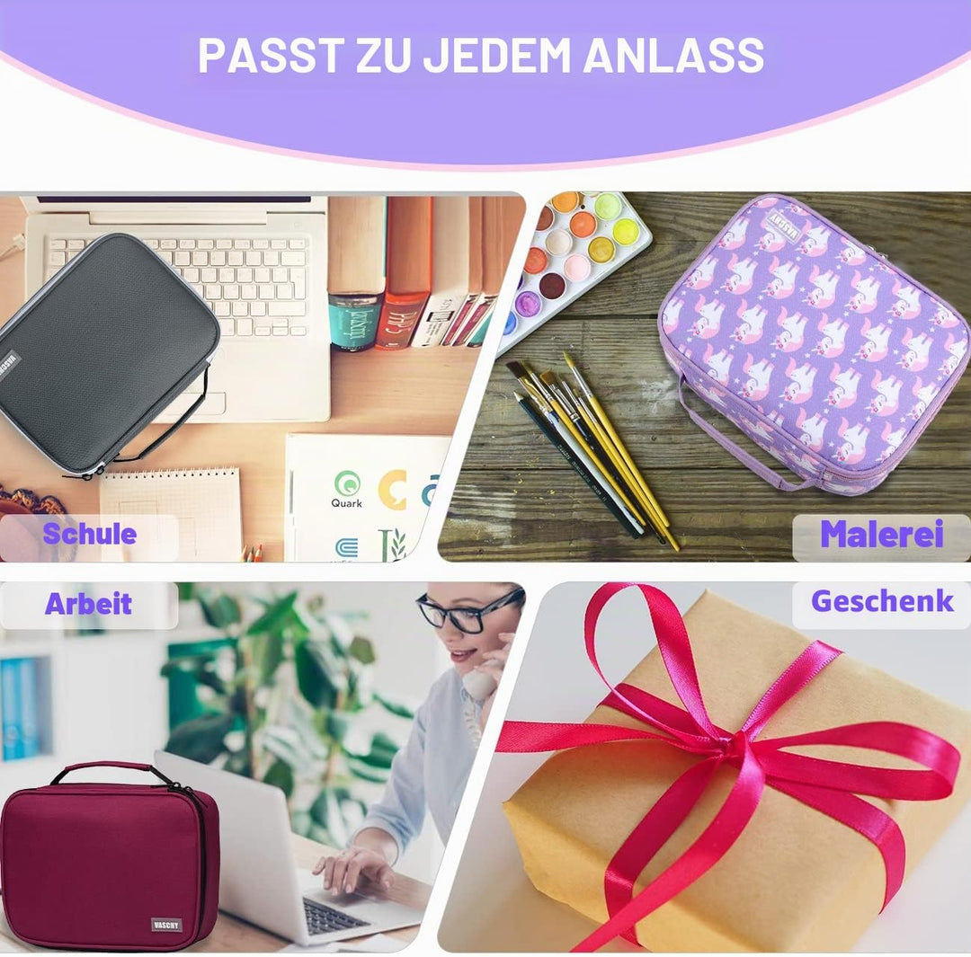 VASCHY Grosse Federmäppchen, Multi Fächer Federmappe Mäppchen Organizer 72 Stück Etui Schule Federta