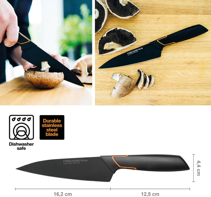 Fiskars Kochmesser, Modernes Design, Gesamtlänge: 27 cm, Qualitätsstahl/Kunststoff, Edge, 1003095 15