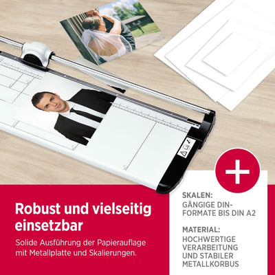 Olympia TR 6712 Profi Papierschneider (DIN A2, 12 Blatt, Schneidelineal, Hochwertiger Stapelschneide