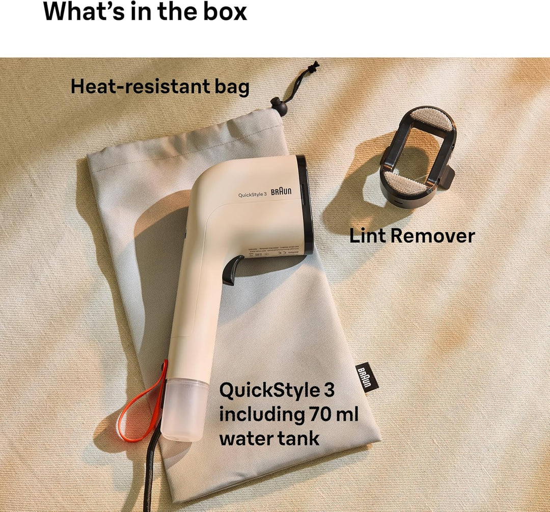Braun QuickStyle 3 GS3012BG, kompakter und leichter Steamer, Dampfglätter mit schneller Aufheizung,