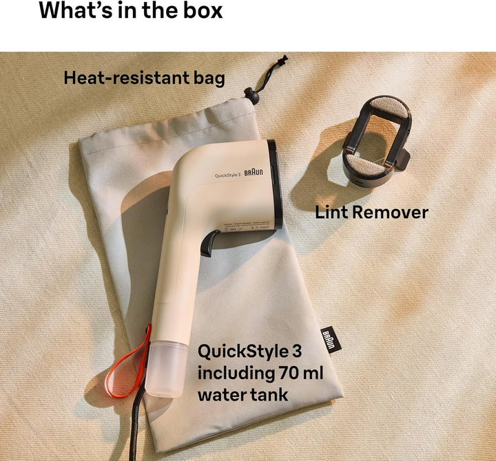 Braun QuickStyle 3 GS3012BG, kompakter und leichter Steamer, Dampfglätter mit schneller Aufheizung,