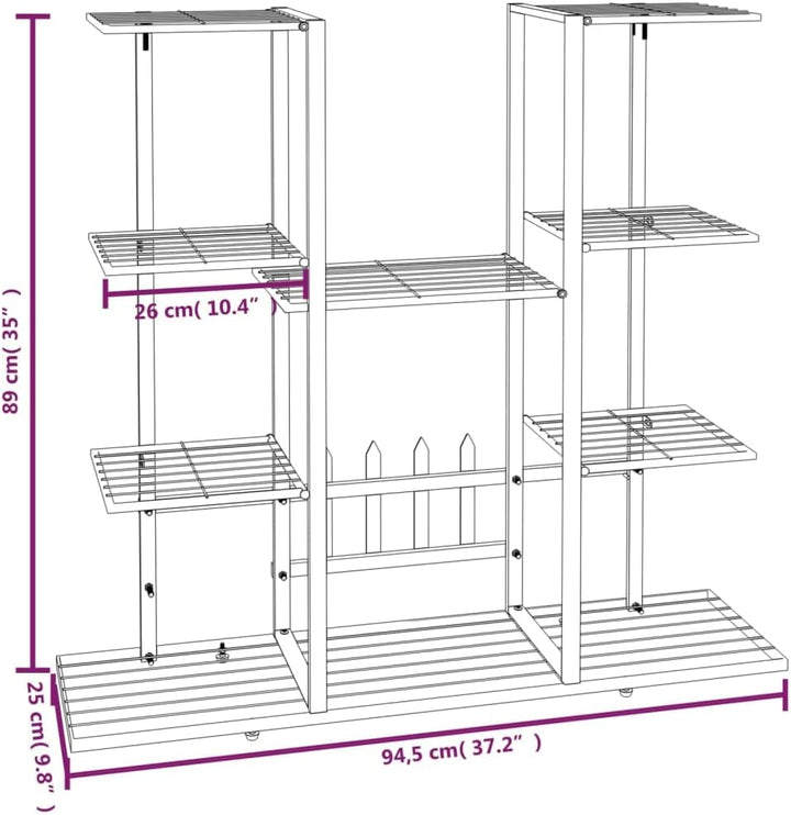 puraday 94,5x25x89 cm Blumenständer Metall Blumenständer Balkon Blumenständer Draussen Blumenregal O