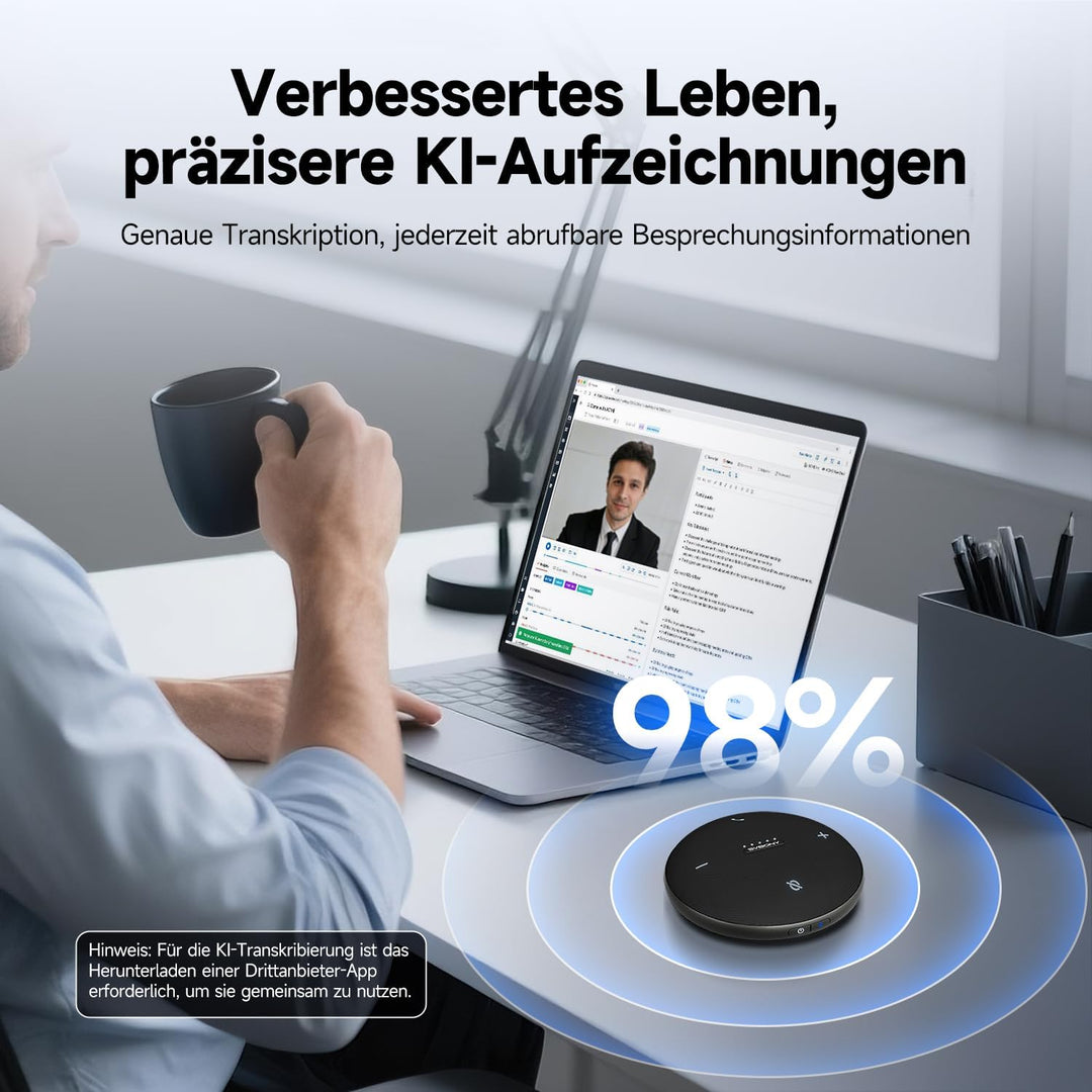 SVBONY SVHub Omni2 Konferenzlautsprecher und Mikrofon, Tragbare Freisprecheinrichtung, 4 Geräuschunt