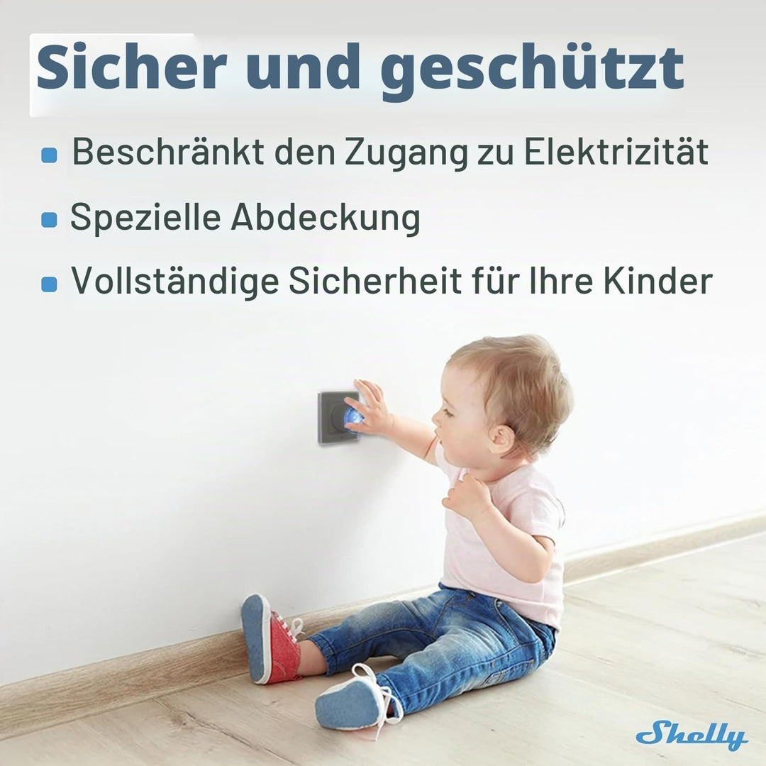 SHELLY WLAN-Steckdose Plus Plug S, 12 A, Messfunktion, schwarz. 5 Stück