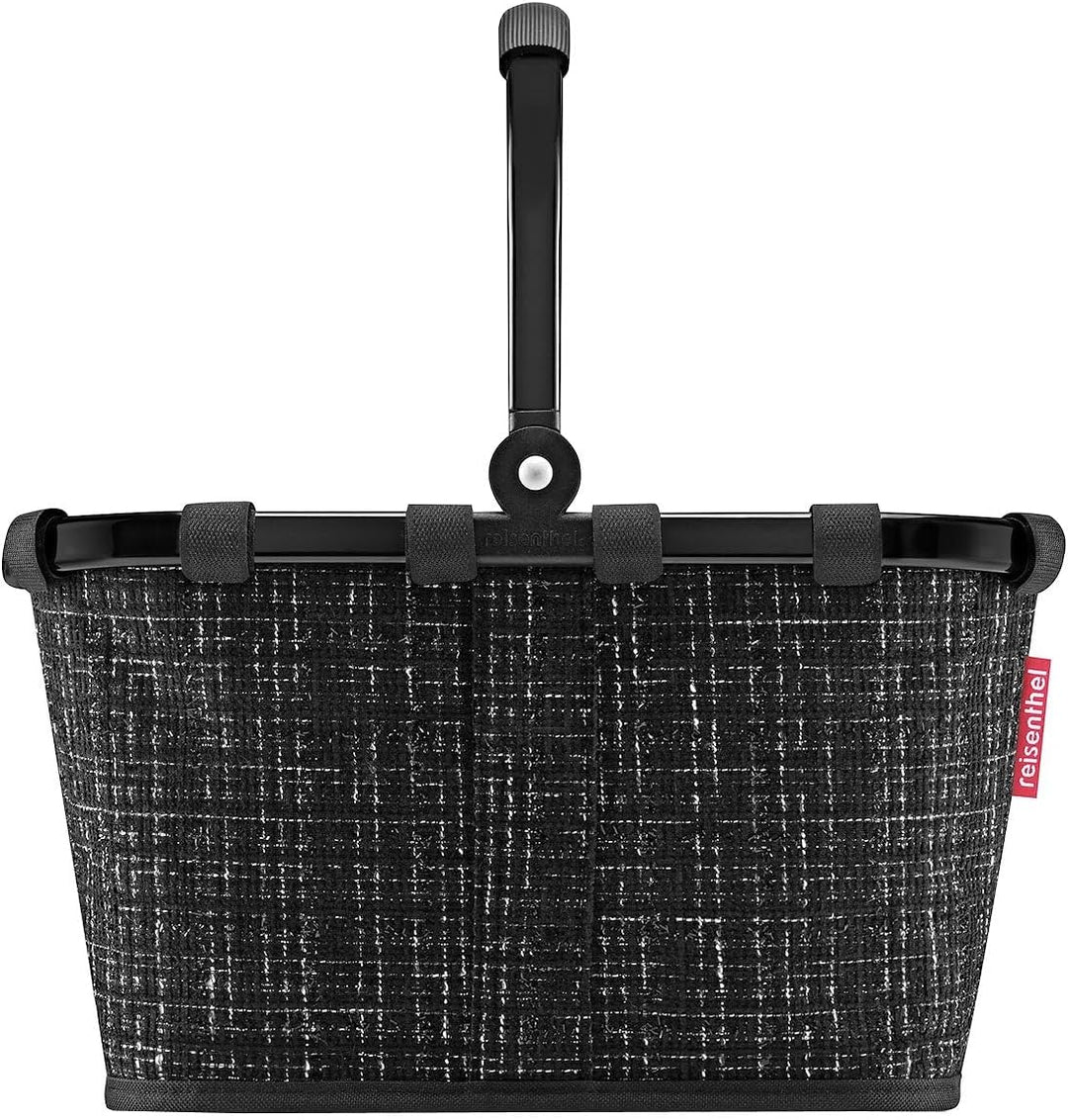 reisenthel carrybag XS bouclé black – Stabiler Einkaufskorb mit praktischer Innentasche – Elegantes