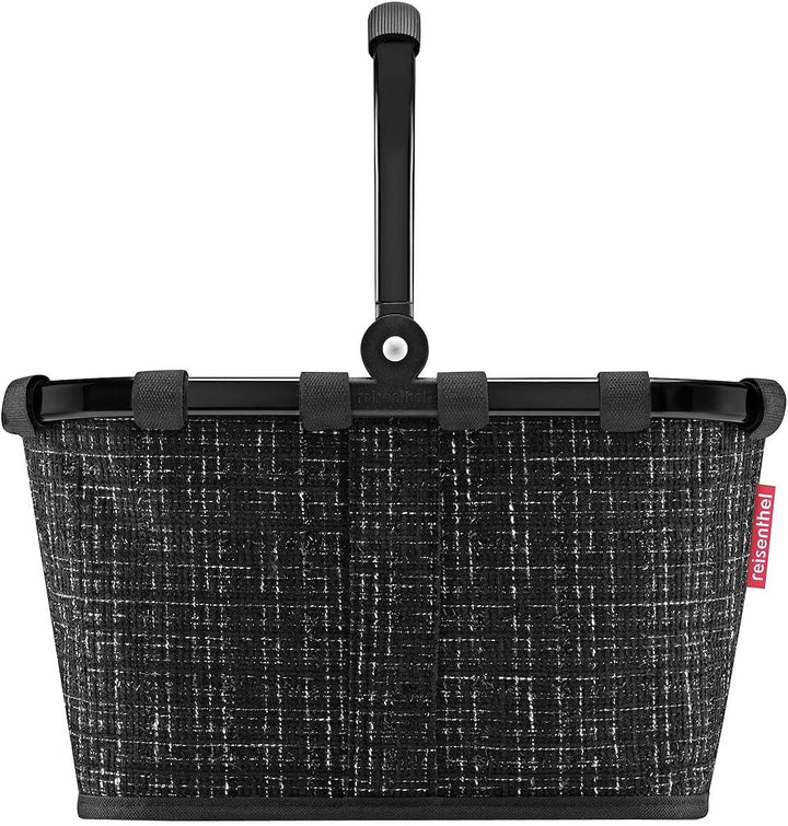 reisenthel carrybag XS bouclé black – Stabiler Einkaufskorb mit praktischer Innentasche – Elegantes