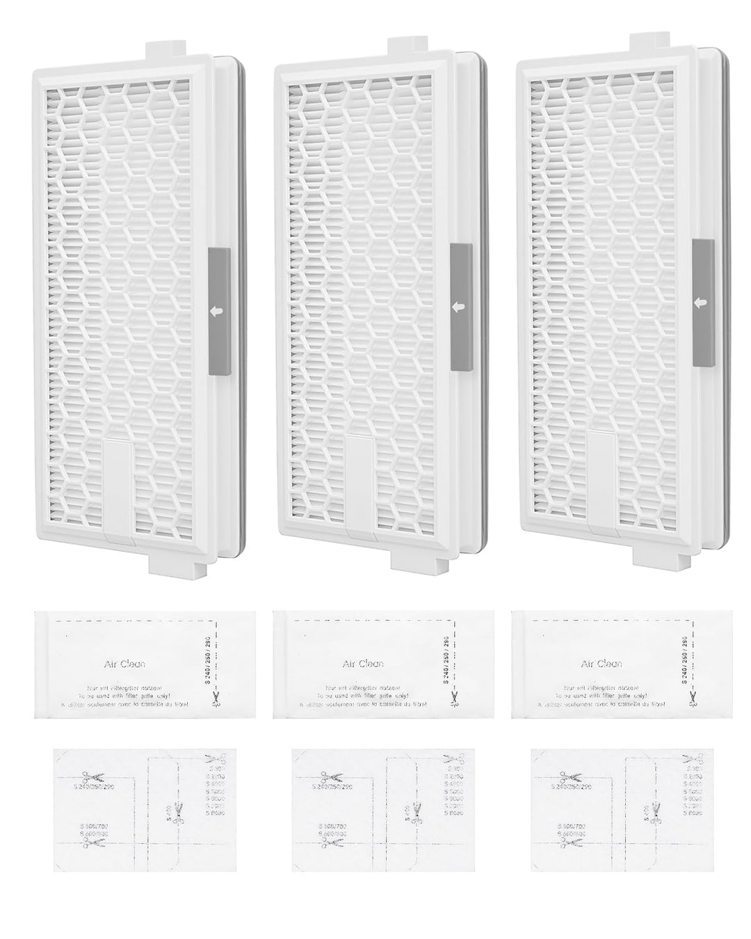 KEEPOW 3 HEPA Airclean Plus 50 Filter + 3 Motorschutzfilter + 3 Abluftfilter für Miele Staubsauger,