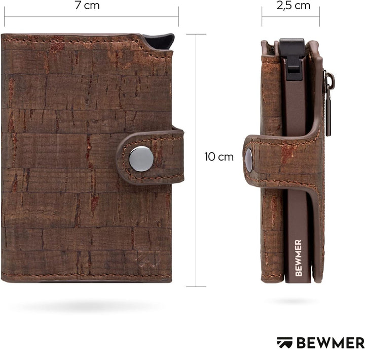 BEWMER Premium-Kreditkartenetui | Schlanke Brieftasche für Damen und Herren mit RFID-Schutz gegen Kl