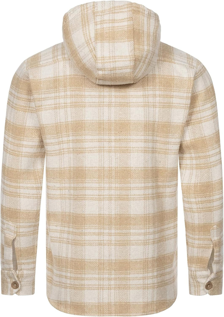 Rock Creek Herren Hemd Kariert Kapuzenhemd M65 S Beige - H335, S Beige - H335