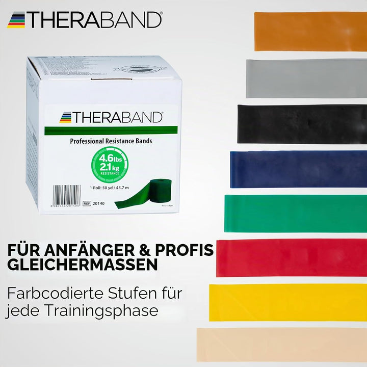 Cando Thera-Band Exercise Band-50 Yard Roll grün 1 Stück (1er Pack), grün 1 Stück (1er Pack)