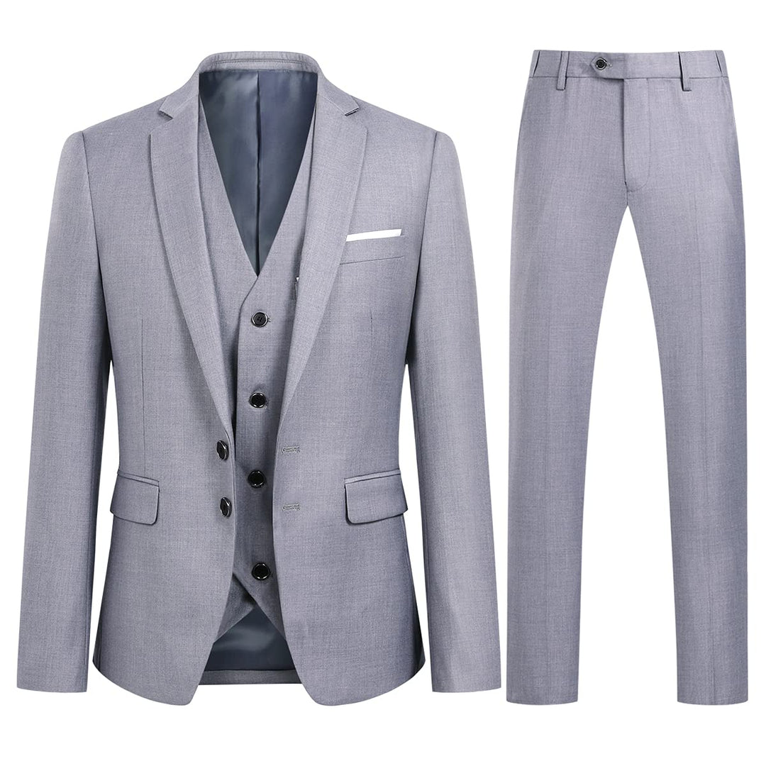 YOUTHUP Anzug Herren 3 Teilig Anzüge Slim Fit 2-Knopf Herrenanzug Modern Formell Sakko Weste Hose fü