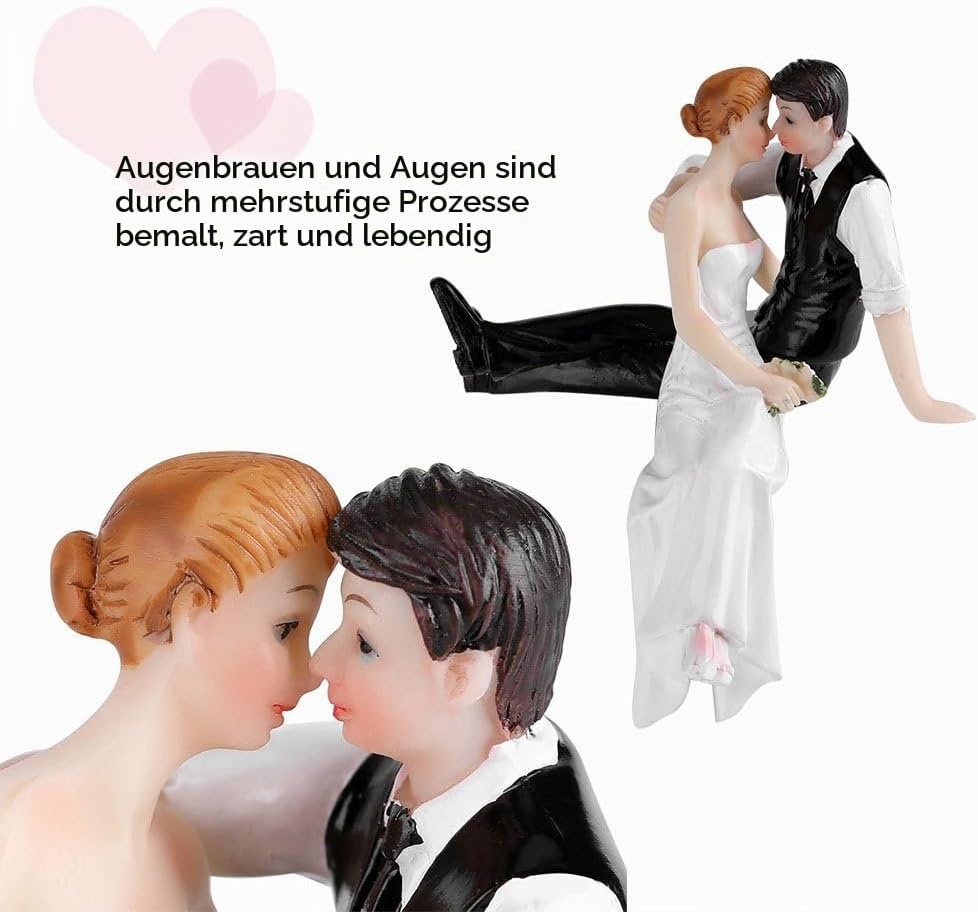 Brautpaar Liebespaar Figuren, Hochzeitstorte Figuren, Paar Braut und Bräutigam Harz Figur Lustige De