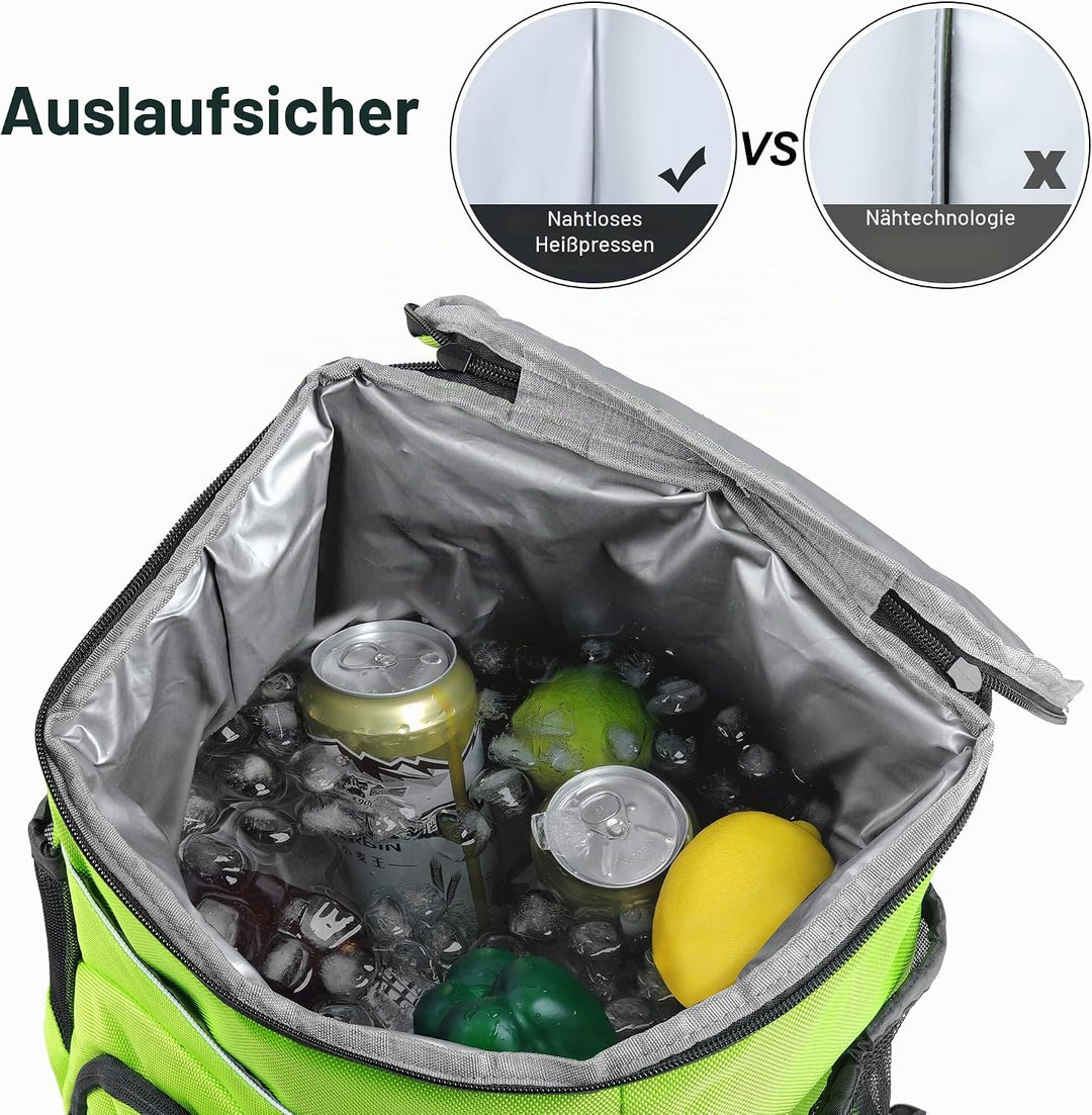 Outplea 30L Kühlrucksack Gross, Auslaufsicherer Isolierte Picknickrucksack für Männer Frauen, Thermo