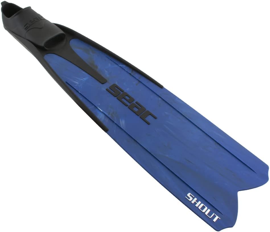 Seac Shout Lange Flossen zum Tauchen, Spearfischen und Freitauchen 4.5-5.5 Blau, 4.5-5.5 Camo Blue