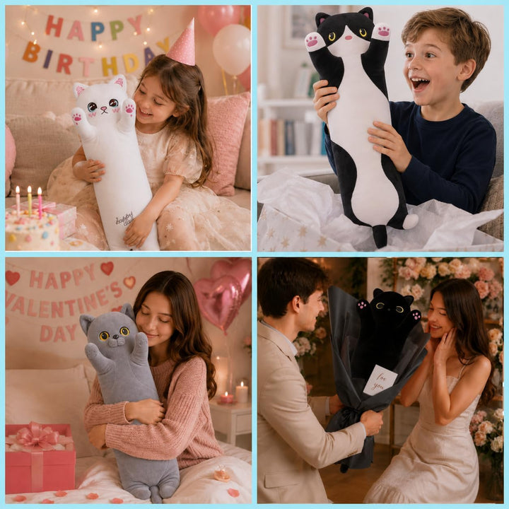SNOWOLF Angell Cat Kuscheltier Katze Weiches Cute Plüsch Katzenkissen Seitenschläferkissen Kinder Er