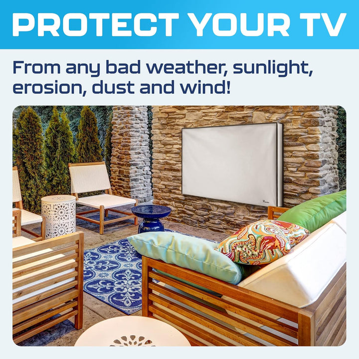 TV Abdeckung Outdoor 39 Zoll – Wetterfest Wasserdicht Staubdicht – Schutzhülle für Fernseher auf Ter