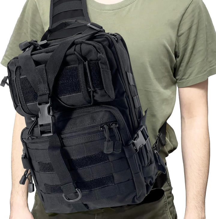 Alephnull Taktische Brusttasche Molle Wandern Daypack Sling Tasche Crossbody-Umhängetasche für Outdo