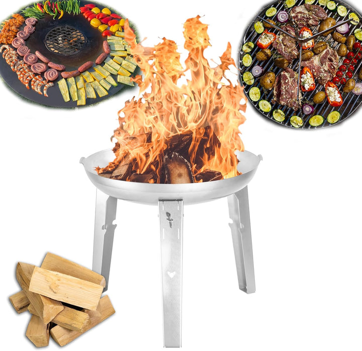 FENNEK Allround | die multifunktionale Feuerschale aus Edelstahl | optional mit Schwenkgrill oder Fe