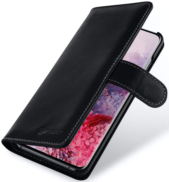 STILGUT Talis kompatibel mit Samsung Galaxy S20 Hülle mit Kartenfach aus Leder, Wallet Case, Lederhü