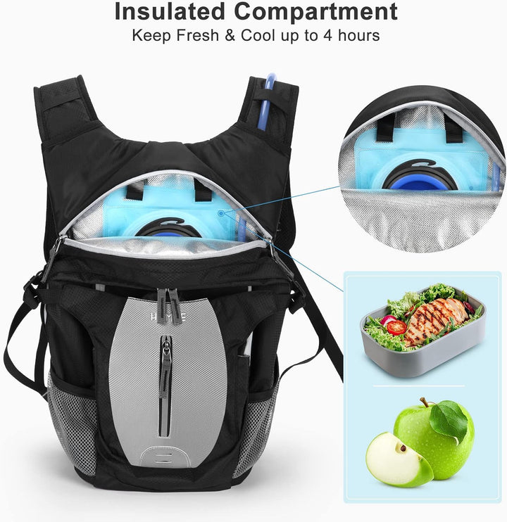 HOMIEE Fahrradrucksack Wasserdichter Ultraleicht für Damen Herren, Sportrucksack mit Regenschutz Hel