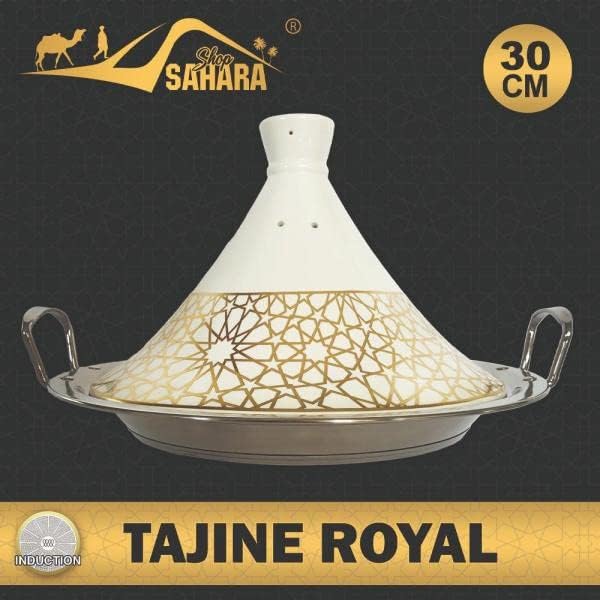 Marokkanische Tajine Tagin Tajin Royal Ø 30 cm Keramik Induktion Kochtopf, orientalischer Kochtopf