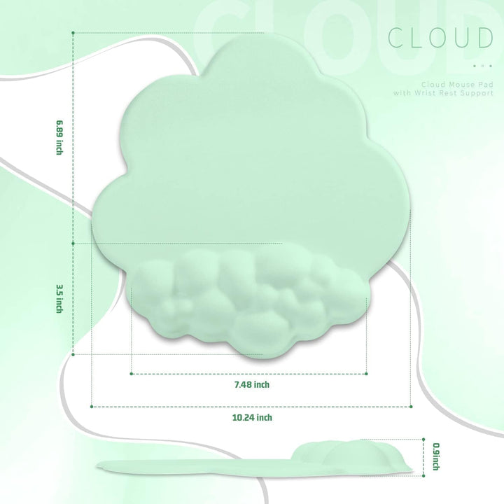 A.JAZZ 3 in 1 Cloud Ergonomische Tastatur-Handballenauflage,Mauspad und Untersetzer-Set,PU-Leder,rut