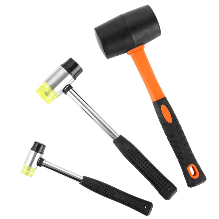 3 Stück Doppelkopf Gummihammer, Gummihammer-Set, 60mm/40mm/25mm doppelseitiger weicher Hammer aus st