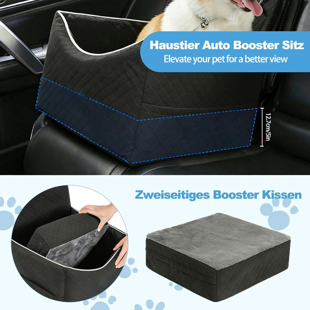 Hunde Autositz für Kleine Mittlere Hunde, Hundesitzerhöhung mit dickem Polster, Autositz Hund Rückba