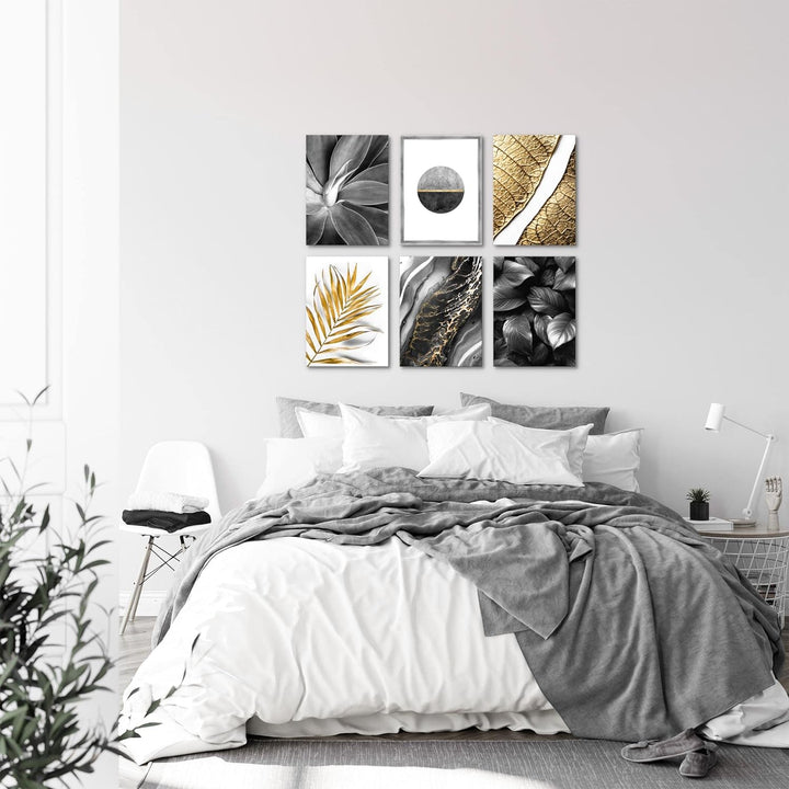 Novart Set Wandbilder - KEIN EXTRA RAMEN BENÖTIGT - Wohnzimmer Schlafzimmer - Bilder Modern Abstrakt