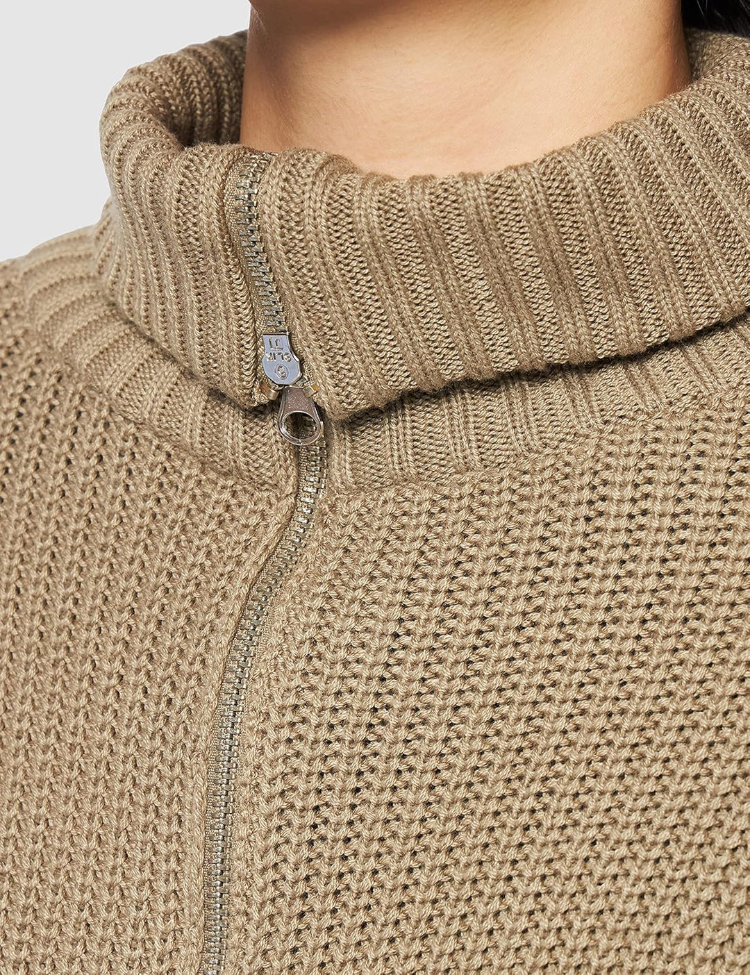 NA-KD Damen Side Slit Knitted Sweater Pullover S Khaki, S Khaki