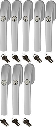 Abus FG300 abschliessbarer Fenstergriff, Silber, im Set 8 Stück alle gleichschliessend AL0089 mit in