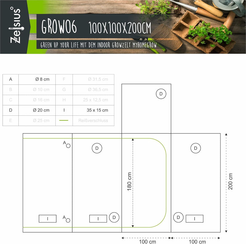 Zelsius Growzelt MyHomeGrow Grow Tent | Indoor Growbox | Growroom Growschrank Darkroom Pflanzenzelt