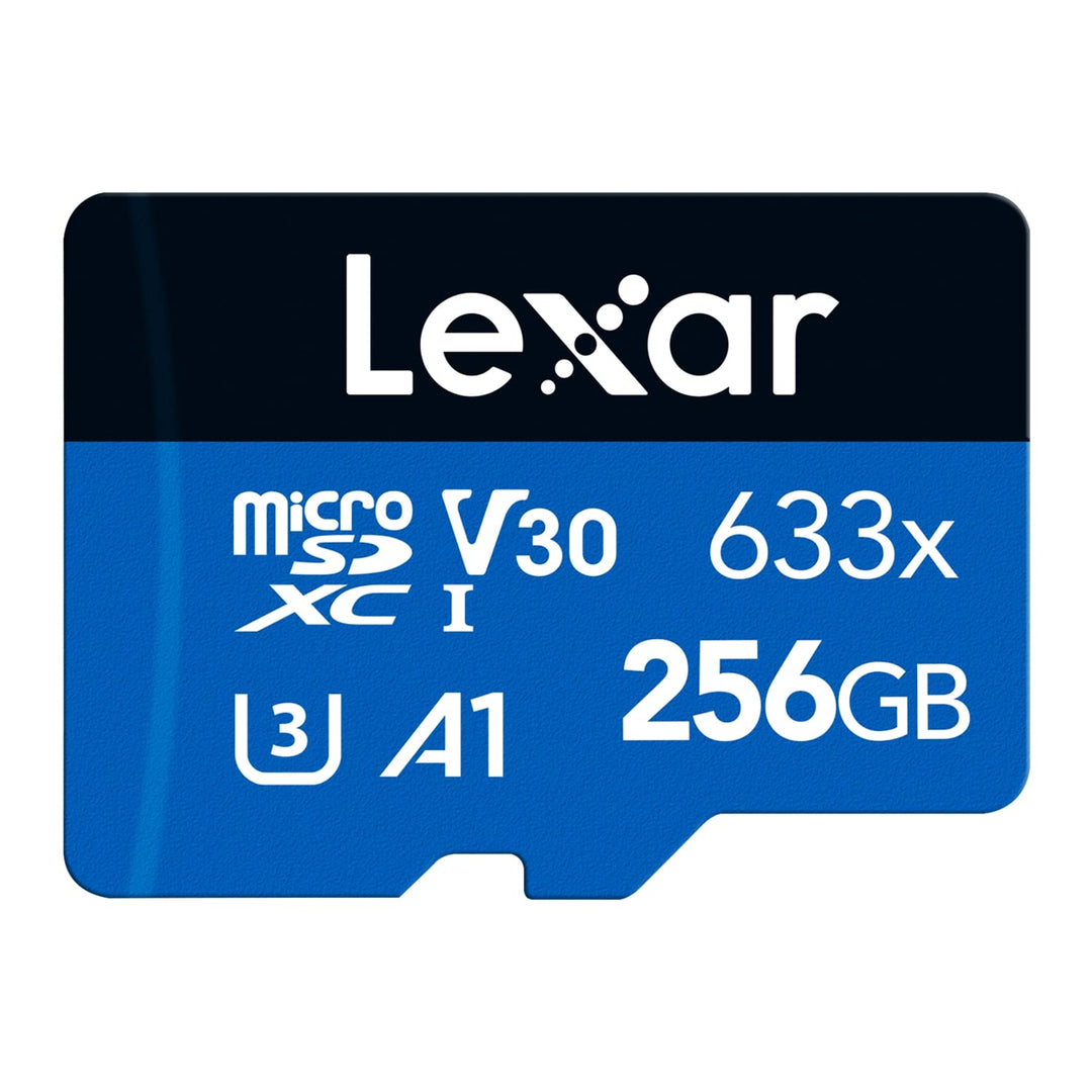 Lexar 633x 256GB Micro SD Karte, microSDXC UHS-I Karte + SD-Adapter, Bis zu 100 MB/s Lesen, Speicher