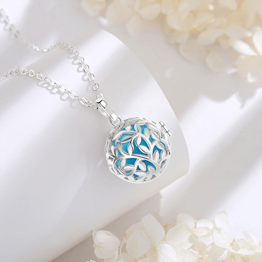 EUDORA Harmony Ball Baum des Lebens Anhänger, Bola Klangkugel Kette, Engel Anrufer Halskette Schmuck