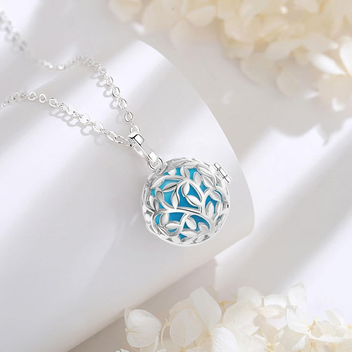 EUDORA Harmony Ball Baum des Lebens Anhänger, Bola Klangkugel Kette, Engel Anrufer Halskette Schmuck