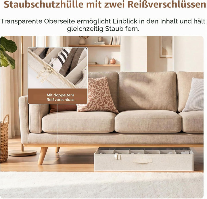 StorageWorks Schuhorganizer für Schrank, für bis zu 24 Paare, Stoff unter Bett Schuhaufbewahrungskon