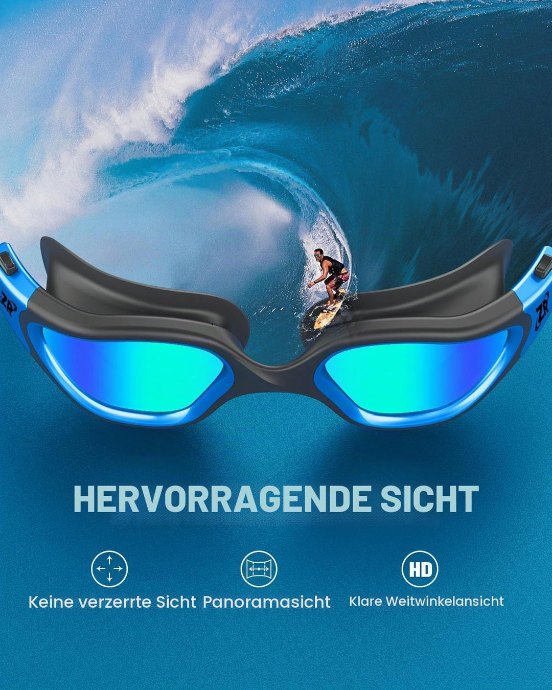 ZIONOR G1 - Polarisierte Schwimmbrille für Unisex und Erwachsene und Damen, beschlagfrei, 100% UV-Sc