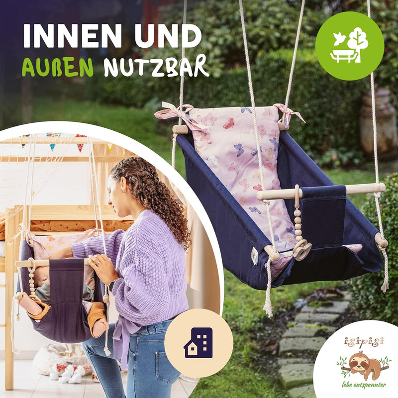 isipisi Babyschaukel | Baby Wippe für Babys von 6 Monate - 5 Jahre | Baby Schaukel Indoor & Outdoor