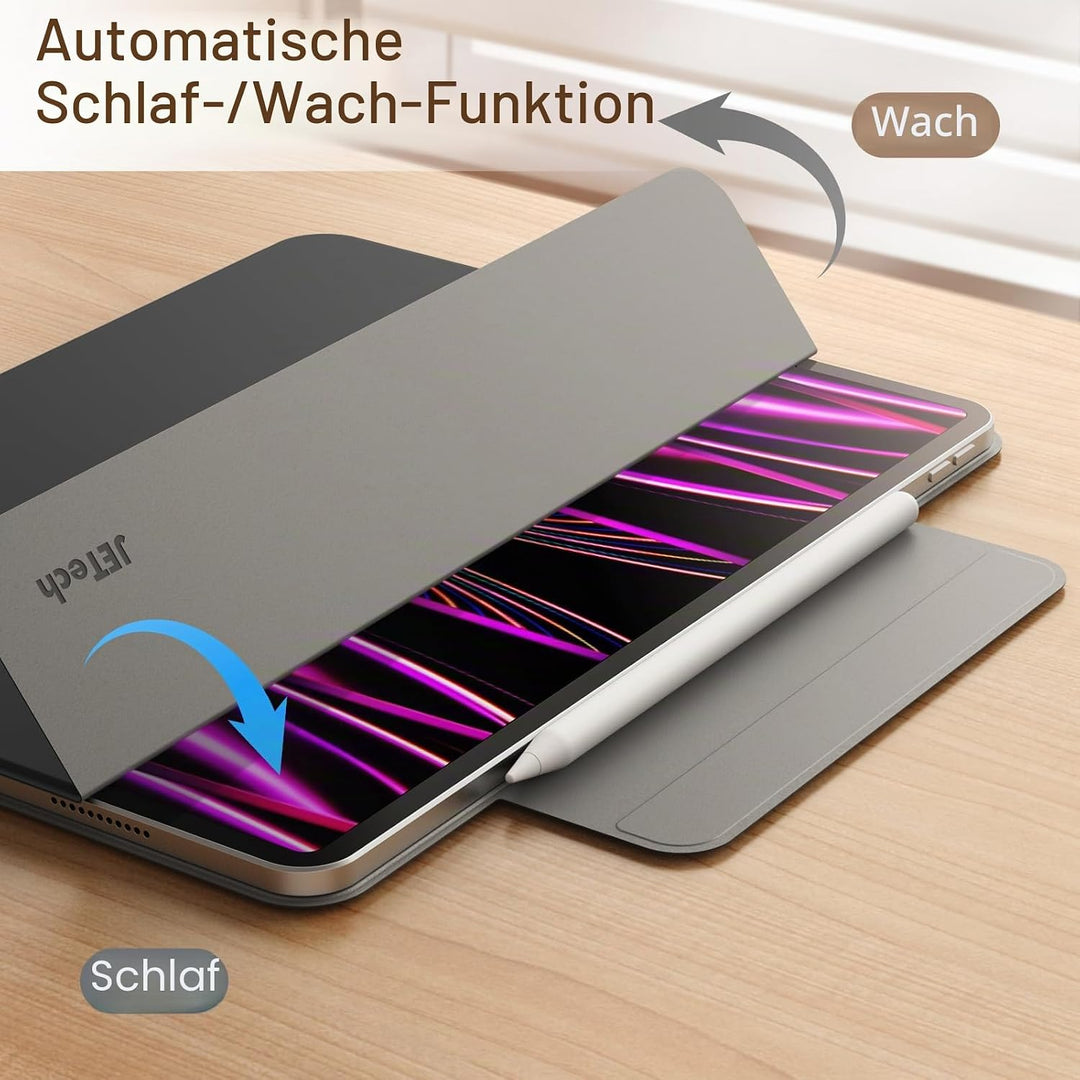 JETech Magnetische Hülle für iPad Pro 12,9 Zoll 2022/2021/2020/2018 (6./5./4./3. Generation), Pencil